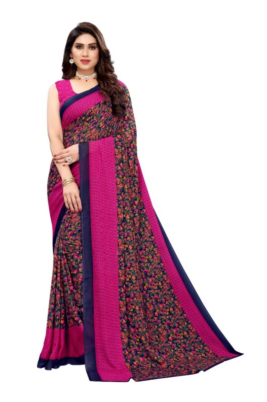 Fancy Georgette Printed Saree With blouse
